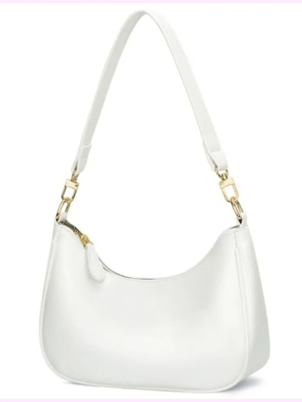 PU Leather Hobo Shoulder Bag with Chain Strap, Zipper Closure, 3 Card Slots